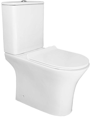 Унитаз компакт Azario Fretta Round AZ-1217+AZ-1216 с бачком и сиденьем Микролифт 