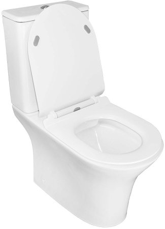 Унитаз компакт Azario Fretta Round AZ-1217+AZ-1216 с бачком и сиденьем Микролифт 