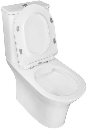 Унитаз компакт Azario Fretta Round AZ-1217+AZ-1216 с бачком и сиденьем Микролифт 