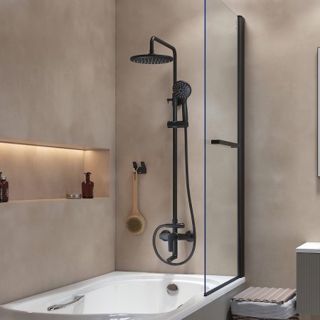 Душевая система Iddis Ray RAYBL3Fi06 Черная матовая 