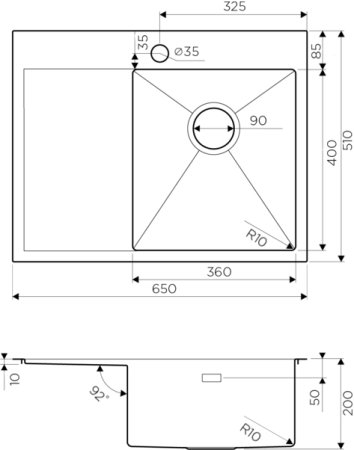 Мойка кухонная Omoikiri Akisame 65-LG-R светлое золото 