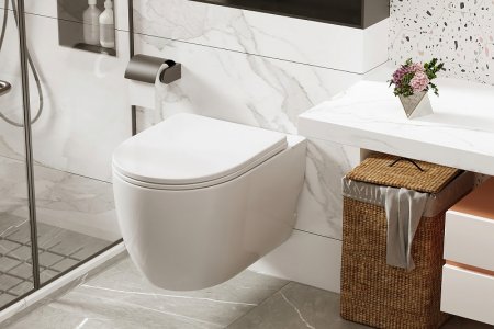 Унитаз Abber Bequem AC1105P подвесной с сиденьем Микролифт 