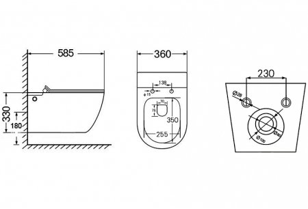 Унитаз Abber Bequem AC1105P подвесной с сиденьем Микролифт 