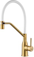 Смеситель для кухни с гибким изливом Shevanik S343G-1, золотой сатин