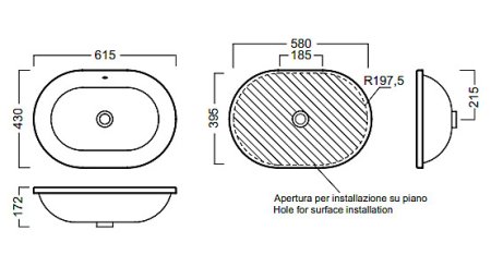 Раковина Hatria Daytime 61 см 