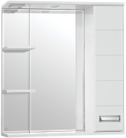 Зеркало со шкафом Style Line Ирис 75 С с подсветкой Белый глянец
