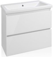Тумба под раковину Style Line Даймонд 60 Люкс Plus подвесная Белый глянец