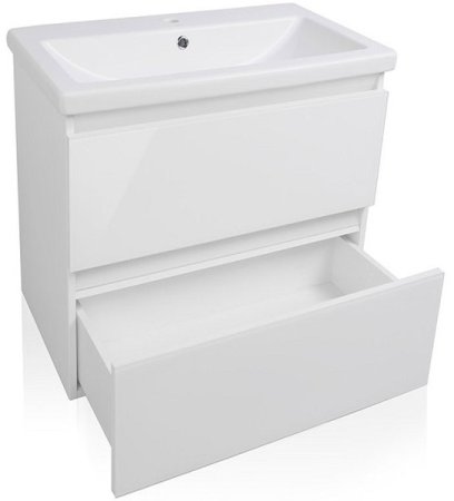 Тумба под раковину Style Line Даймонд 60 Люкс Plus подвесная Белый глянец 