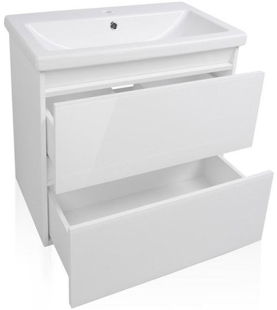 Тумба под раковину Style Line Даймонд 60 Люкс Plus подвесная Белый глянец 