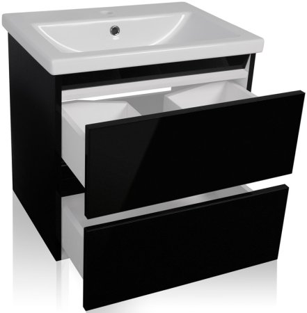 Тумба под раковину Style Line Даймонд 60 Люкс Plus подвесная Белый глянец 