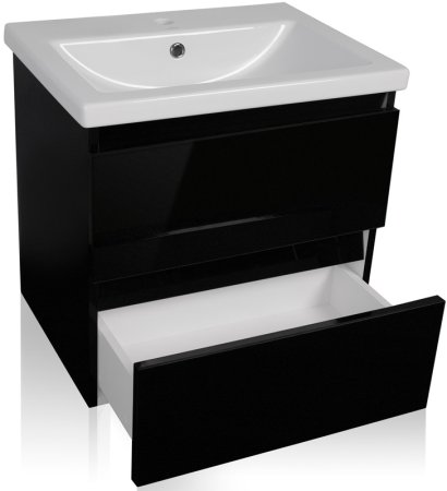 Тумба под раковину Style Line Даймонд 60 Люкс Plus подвесная Белый глянец 