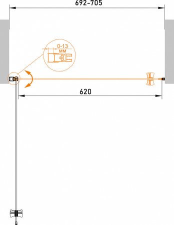 Душевая дверь в нишу Cezares ECO-O-B-1-70-C-NERO профиль черный, стекло прозрачное 