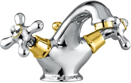 Смеситель для раковины Fiore MARGOT SKY (SWAROVSKI®) 01CO0622, хром/золото 
