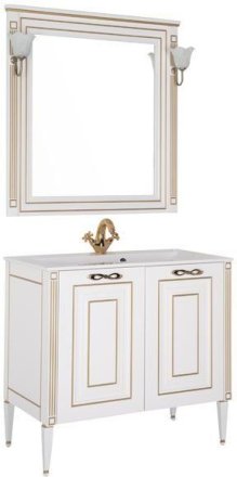 Мебель для ванной Aquanet Паола 90 белый/золото 