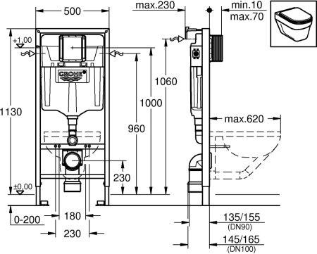Инсталляция для унитаза Grohe Rapid SL 38539001 
