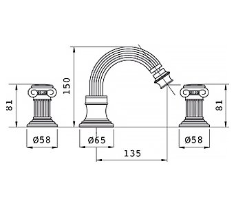 Смеситель Cezares Olimp BBS2 02 O для биде 