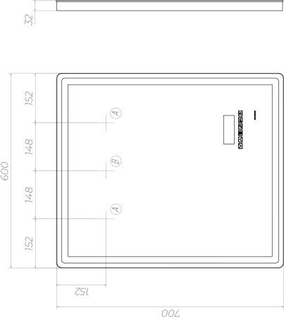 Зеркало VIGO Geometry Media z.GEO.60.Media, 60 см 