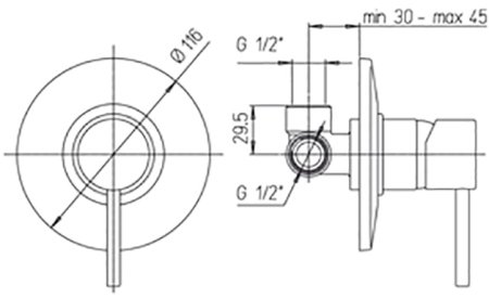 Смеситель для душа Paini Cox 78CR690 Хром 