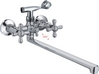 Смеситель для ванны с переключателем в корпусе длинный излив 30F HAIBA CRON CN2125