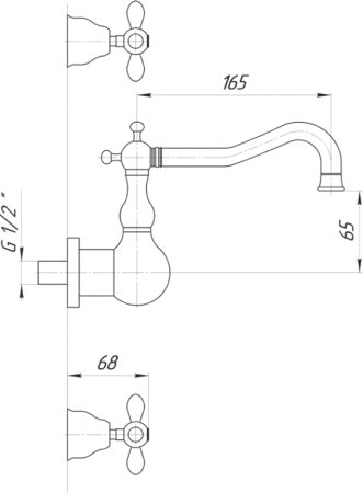 Смеситель Migliore Princeton Plus ML.PRP-8070.CR для раковины, излив 16,5 см, хром С ВНУТРЕННЕЙ ЧАСТ 