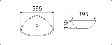 Раковина CeramaLux 7472B накладная 