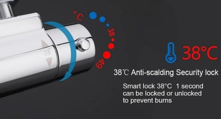 Смеситель для душа Gappo G2090 с термостатом Хром 