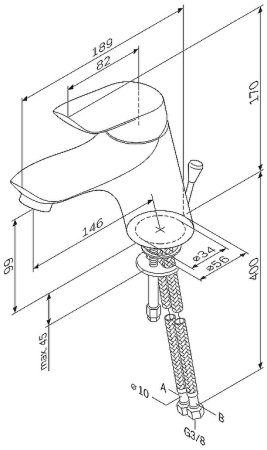 Смеситель для раковины AM.PM Bliss L F5302132 Хром 