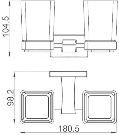 Стакан для зубных щеток Gappo G0708-6 двойной Черный матовый 