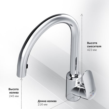 Смеситель для кухни AM.PM Like F8012000 Хром 