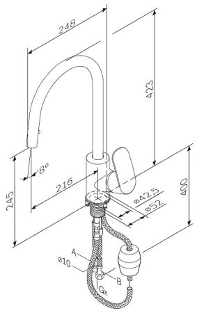 Смеситель для кухни AM.PM Like F8012000 Хром 
