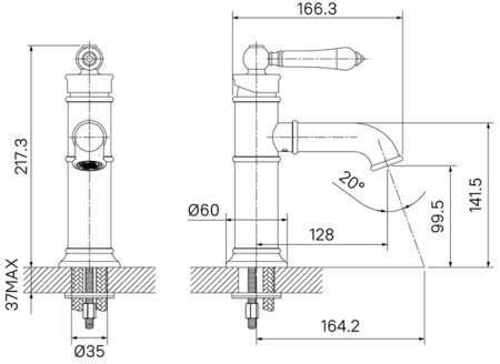 Смеситель для умывальника IDDIS Oxford (OXFSB00i01) 