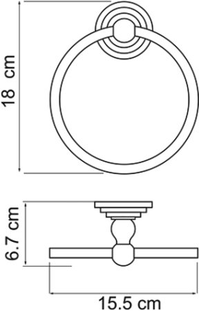 Полотенцедержатель WasserKRAFT Ammer K-7060 