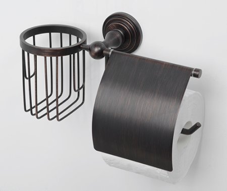 Держатель туалетной бумаги WasserKRAFT Isar K-7359 с держателем освежителя воздуха, темная бронза 