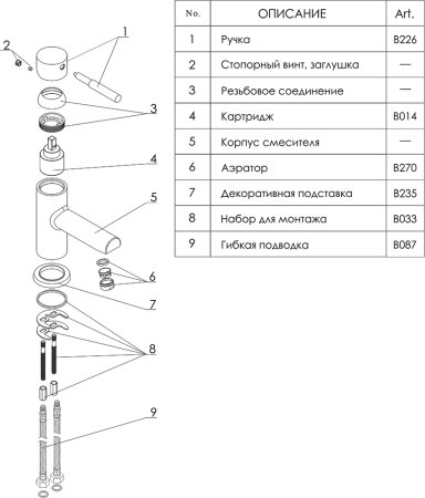 Смеситель WasserKRAFT Wern 4203 для раковины, матовый хром 
