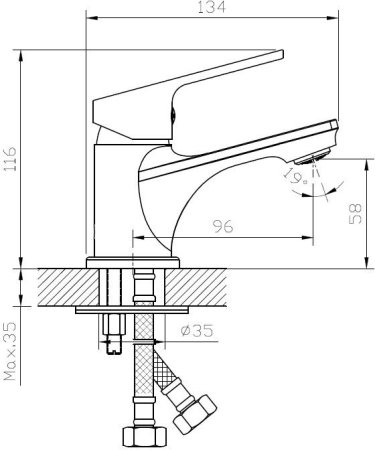 Смеситель для раковин ESKO SAINT-PETERSBURG (SPb 26) 