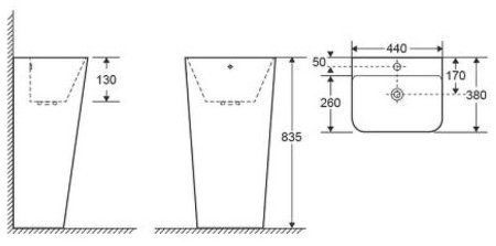 Раковина CeramaLux 44 G-302 Белая 