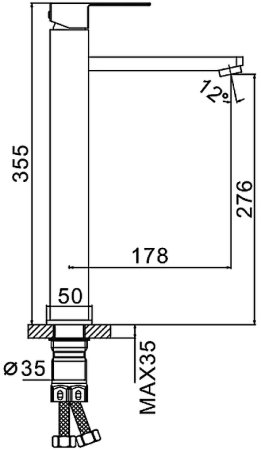Смеситель для раковины Frap H802-6 F10802-62 Черный матовый 