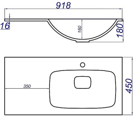 Раковина Aqwella Malaga 90 Mal.09.04.D-R Белая 