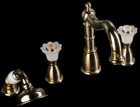 Смеситель на борт ванны Boheme Camelia 395 Золото 