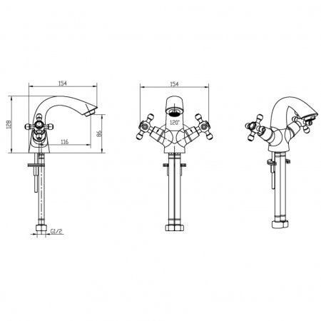 Смеситель для раковины Boheme Crystal 291-CRST Золото 