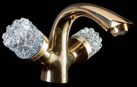 Смеситель для раковины Boheme Crystal 291-CRST Золото 
