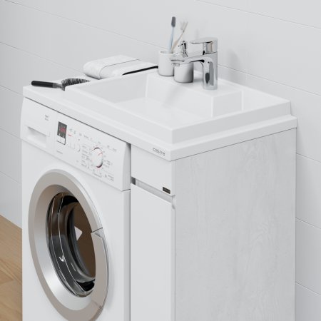 Тумба Санта Марс 19 напольная светлая с раковиной над стиральной машиной Юпитер 80 R 