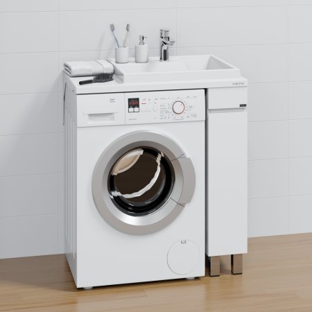 Тумба Санта Марс 19 напольная светлая с раковиной над стиральной машиной Юпитер 80 R 