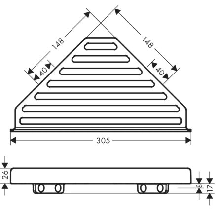 Полка Hansgrohe AddStoris 41741140 шлифованная бронза 