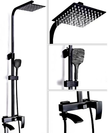 Душевая система ALMAes Turia SDI-1808 Черная матовая 