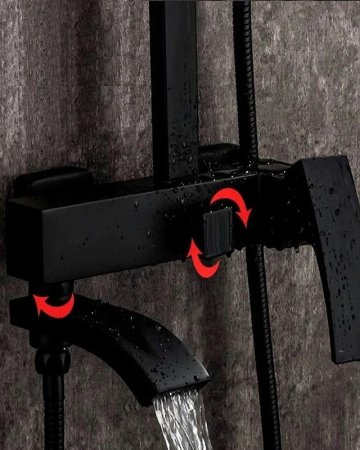 Душевая система ALMAes Turia SDI-1808 Черная матовая 