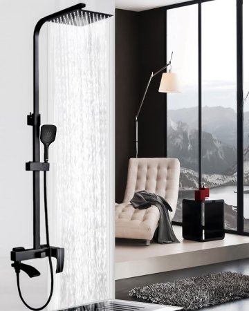 Душевая система ALMAes Turia SDI-1808 Черная матовая 