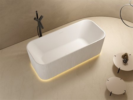 Ванна из искусственного камня ABBER Stein AS9663 белая матовая 