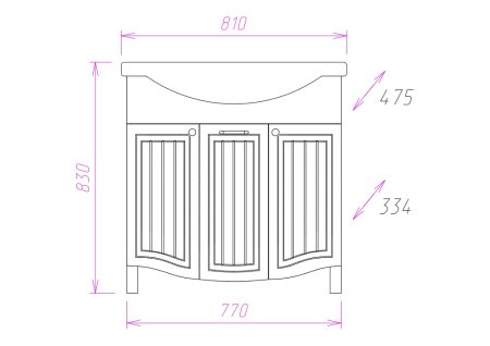 Тумба с раковиной Onika Арно-Классик 80.11 белое дерево 