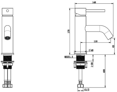 Смеситель для раковины Bronze de Luxe Scandi 1451C Хром 